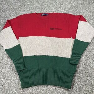 Polo Sport Canoe Rowing Sweater 90s Cotton Linen And Silk Blend Color block XL